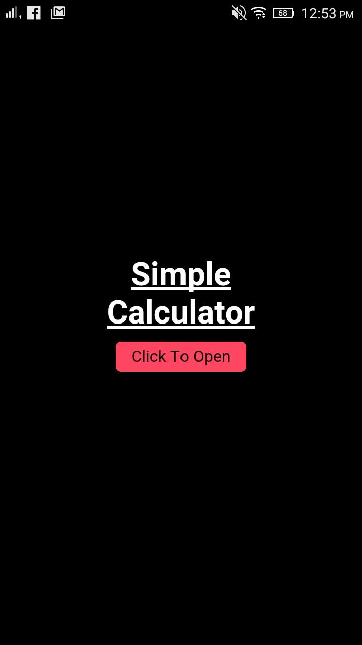 Simplecalculator mobile app screen