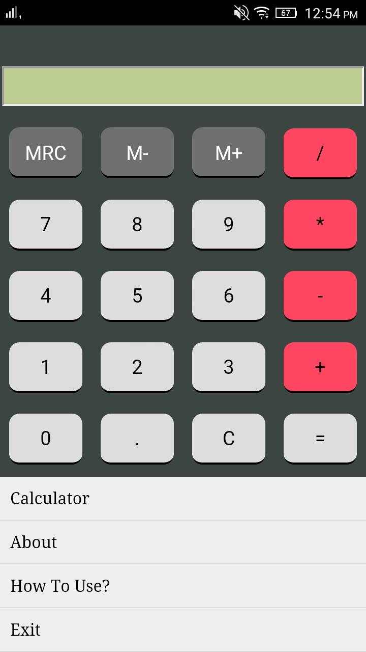 Simplecalculator mobile app screen