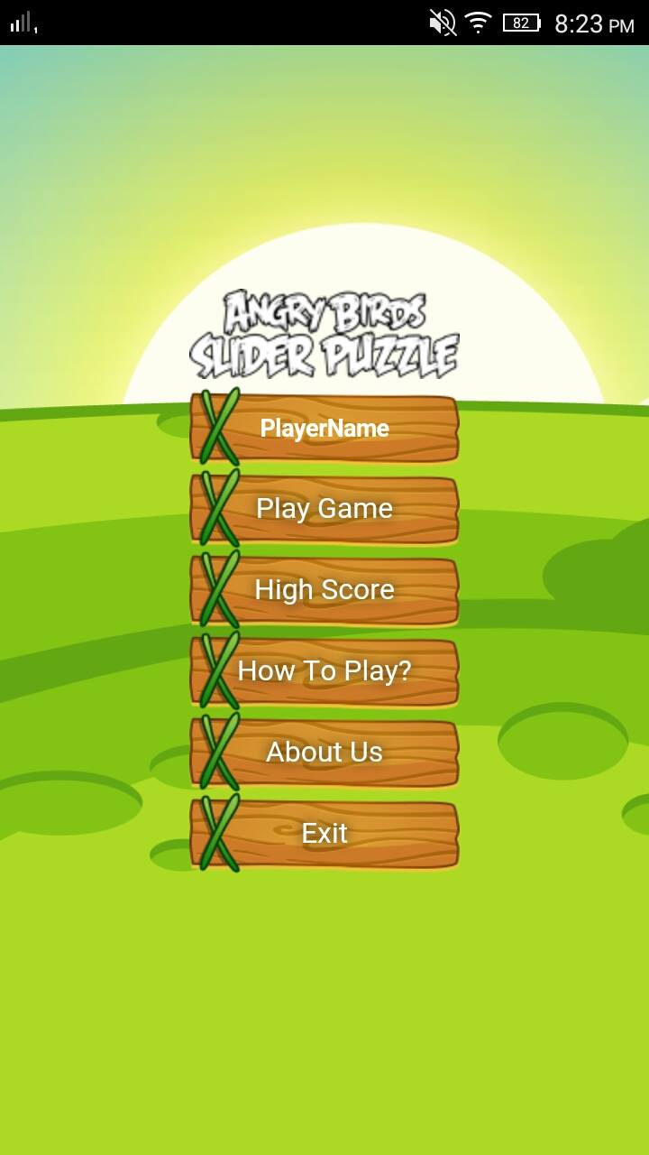 Sliderpuzzle mobile app screen