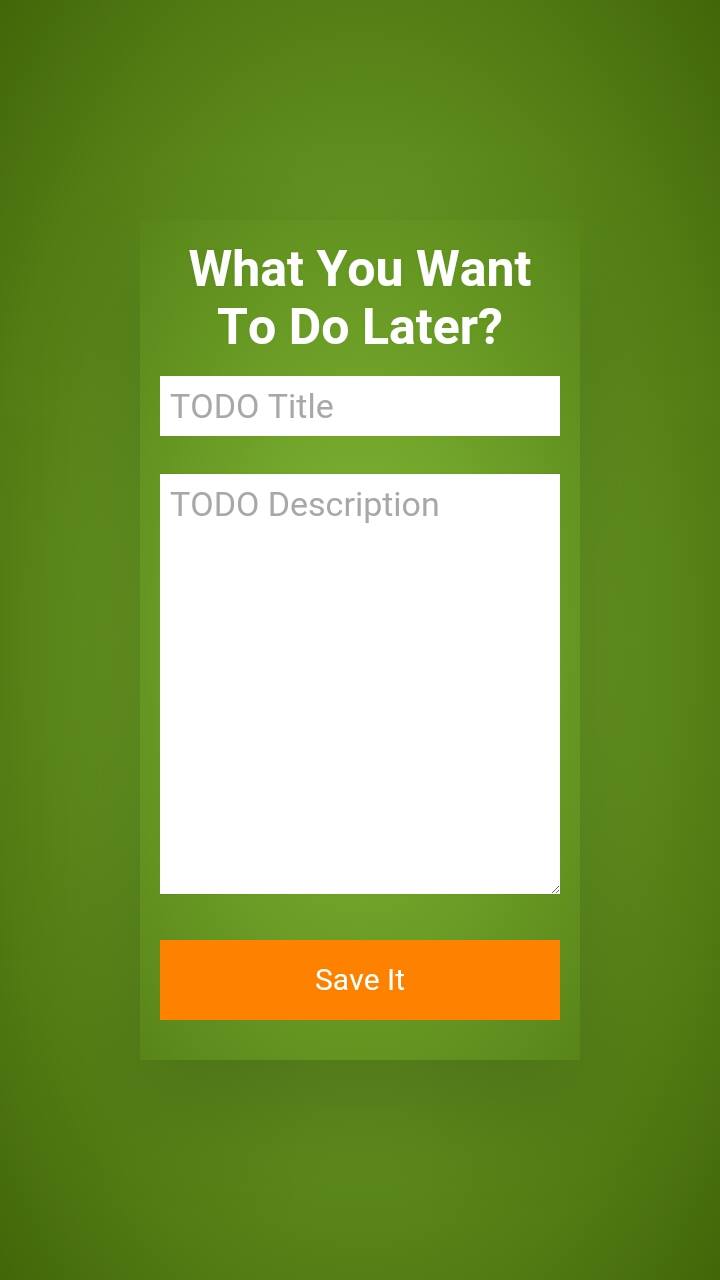 Todolist mobile app screen